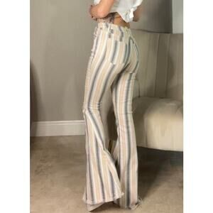 Altar'd State Aztec Striped Bell Bottom Flare Pants Boho Festival - Size Large